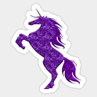 Purple Magical Rearing Unicorn Sticker